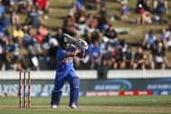 Kedhar Jadhav in the New Zealand v India match in Hamilton
